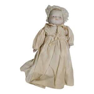 VTG Artist Repro Japan Grace Putnam Bye-lo 1" Bisque Baby Doll Hand Painted Blue